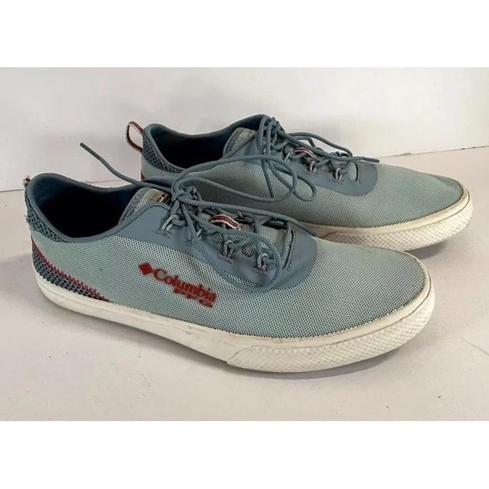 Columbia Dorado PFG Womens 9 Sneaker Mirage Blue Red Low Top Fishing Boat Shoes
